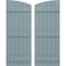 Ekena Millwork Americraft 6-Board (3 Batten) Wood Joined Board-n-Batten Shutters w/Ellipt Top, ARW401BE621X77SBH, PR ARW401BE621X77SBH - alternate 1